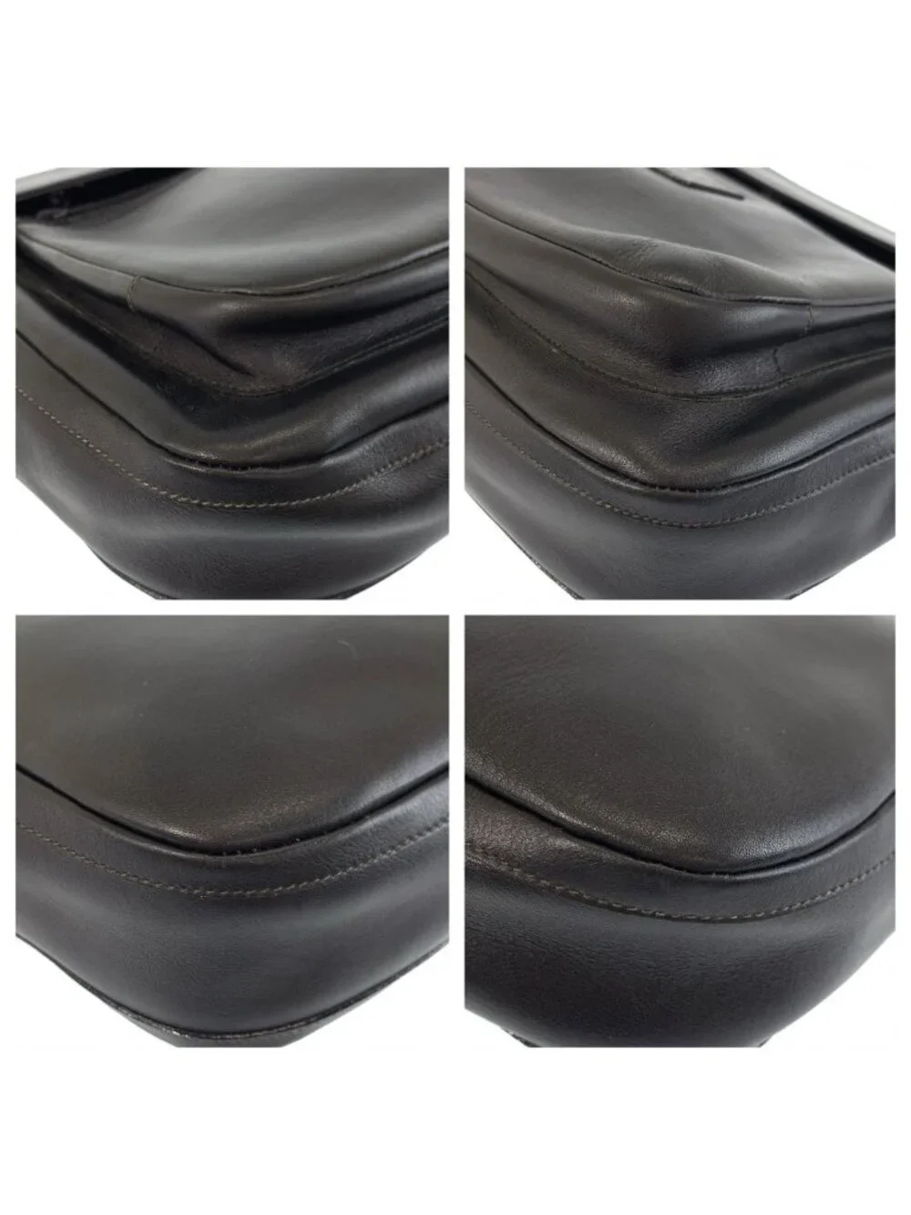 Gucci Interlocking Black Gunmetal Leather 004 406 Clutch